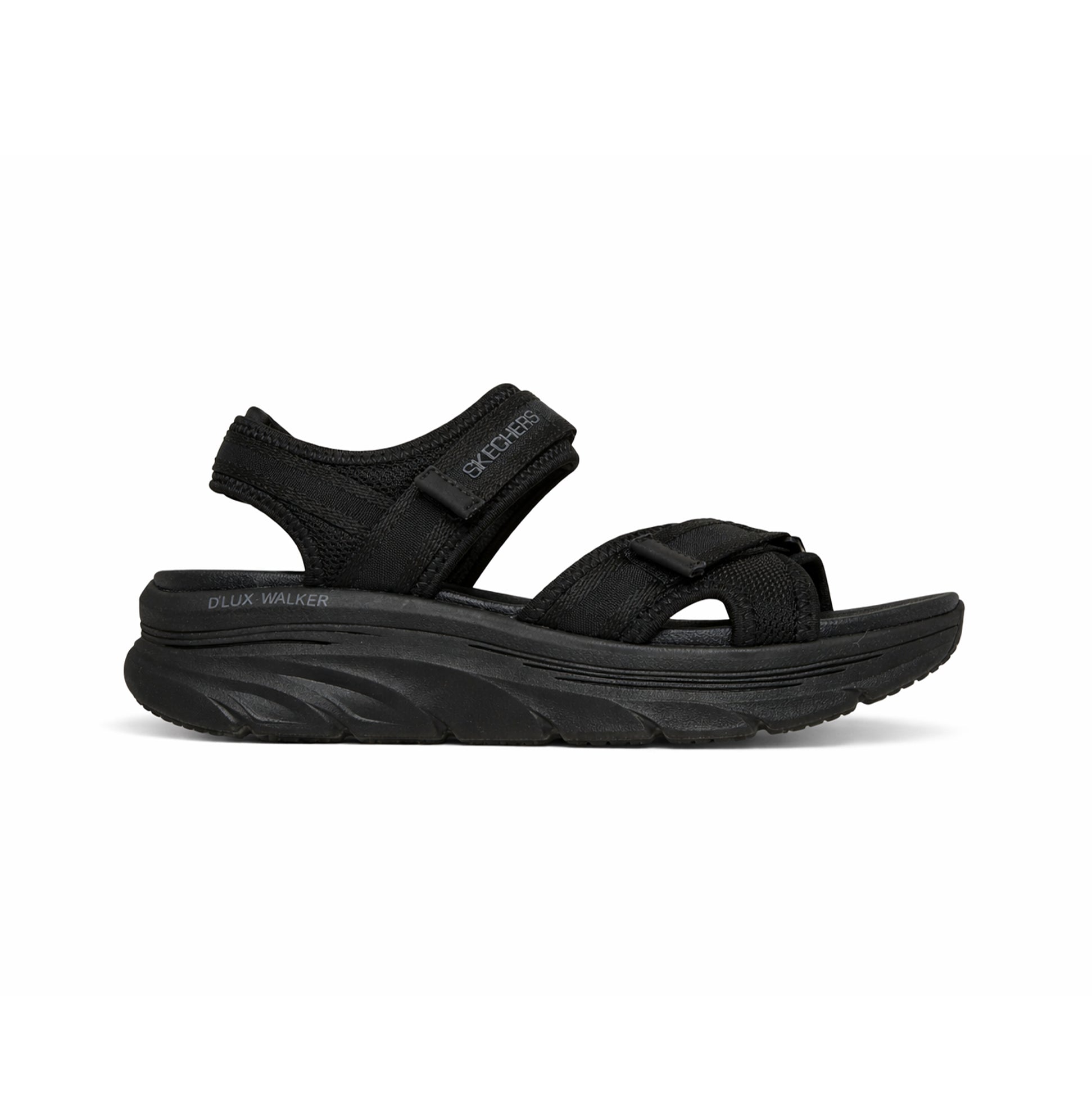 Skechers D'LUX WALKER SANDAL-BOLD CITY Womens Ankle Strap Sandals Black