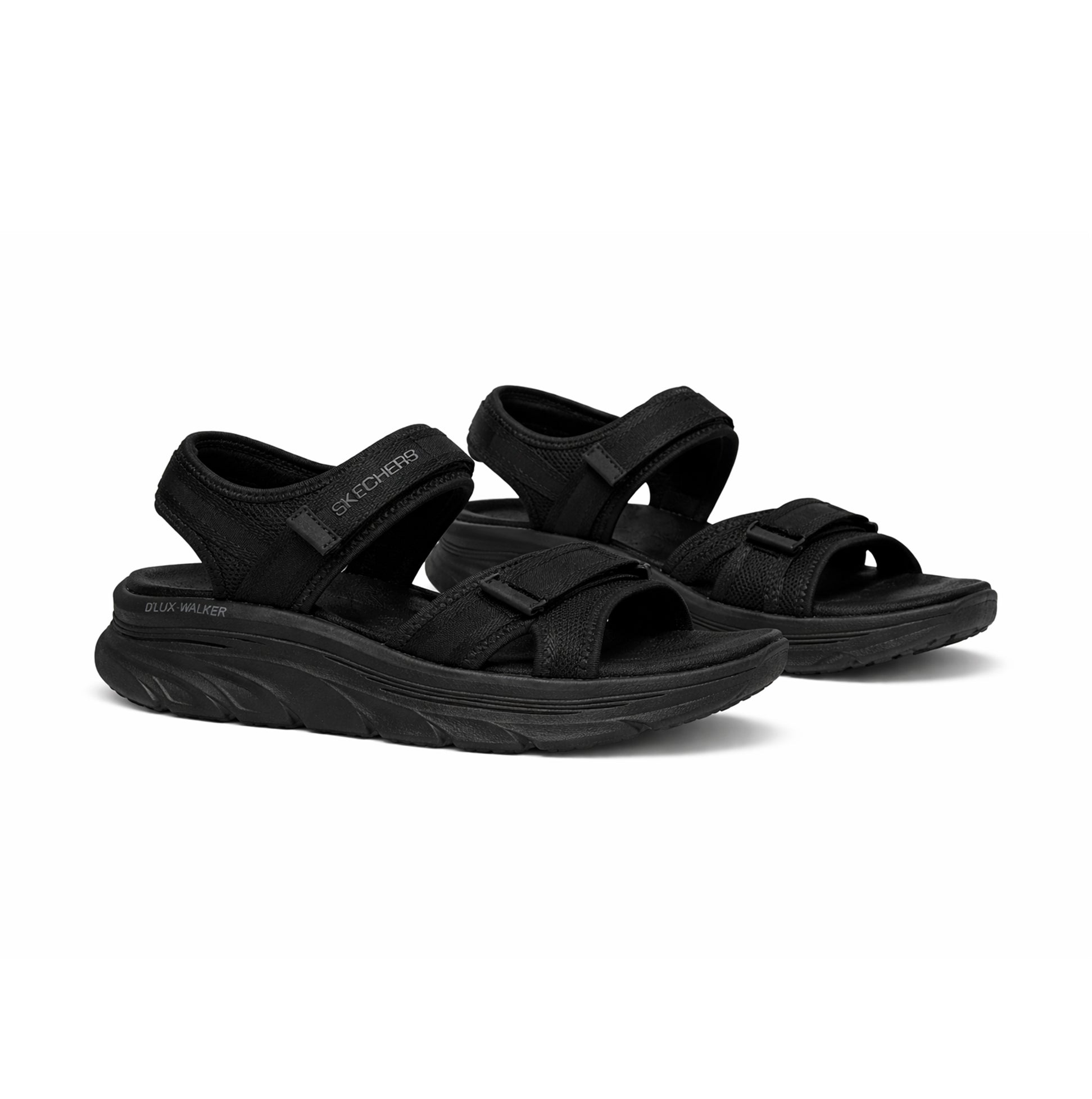 Skechers D'LUX WALKER SANDAL-BOLD CITY Womens Ankle Strap Sandals Black