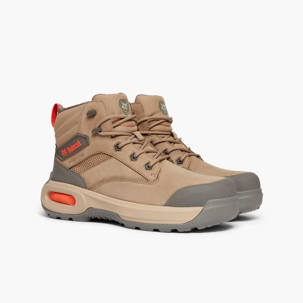 Bobcat DAKOTA Mens Nubuck Hiker Safety Boots Stone