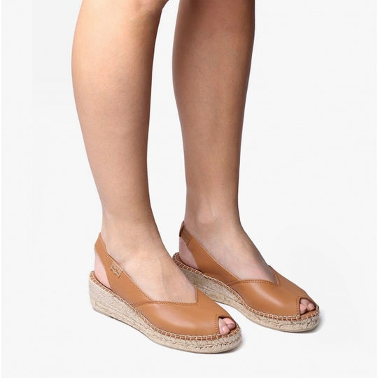 Toni Pons BERNIA Womens Leather Slingback Espadrilles Tan