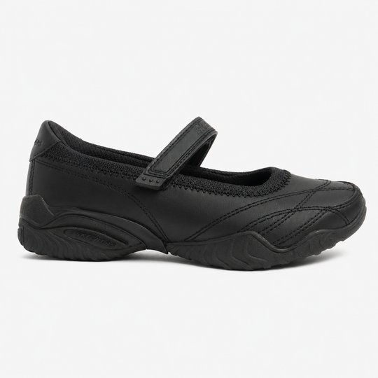 Skechers 81264L/BLK VELOCITY POUTY Girls Leather School Shoes Black