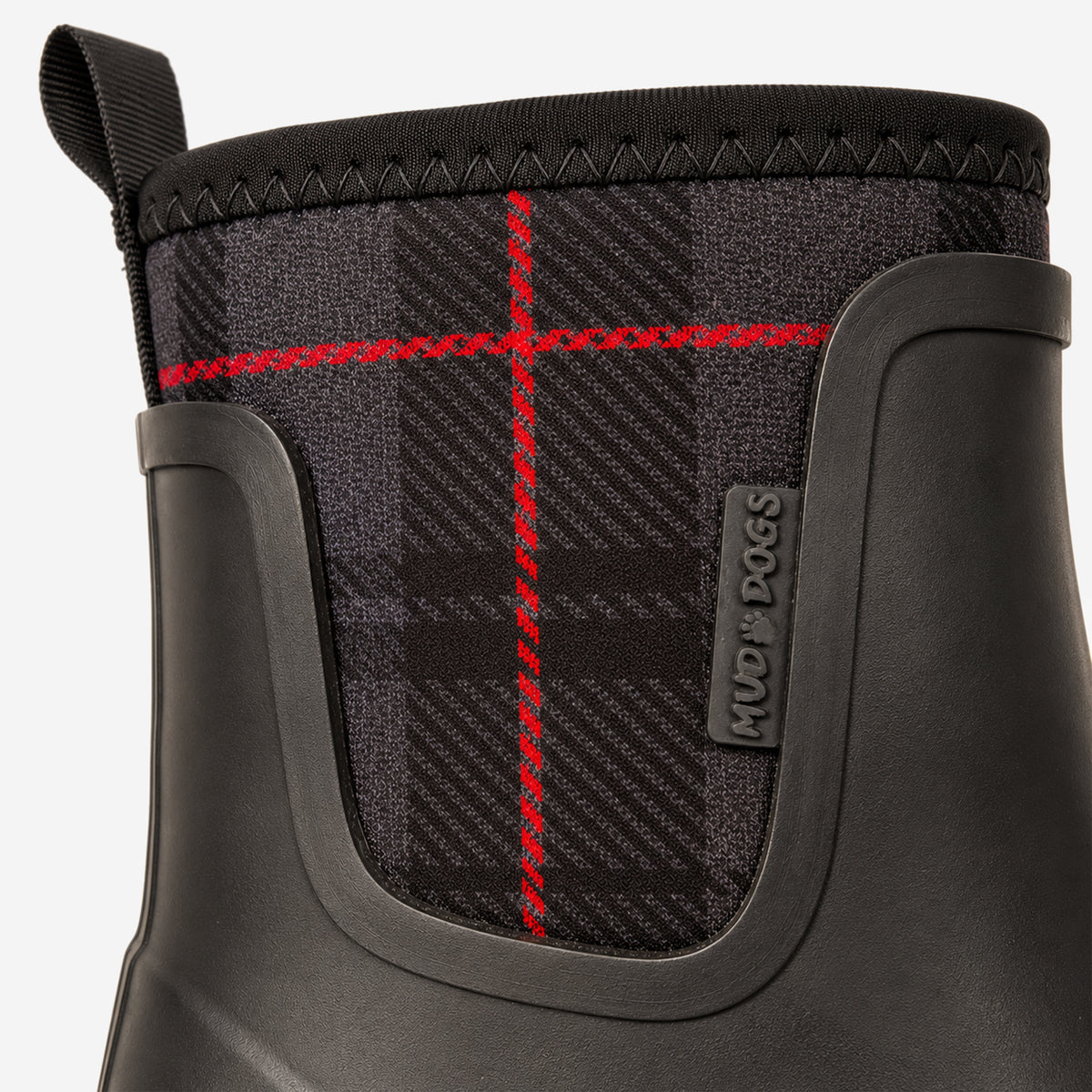 Mud Dogs BROOKE Womens Ankle Neoprene Wellies Black Check
