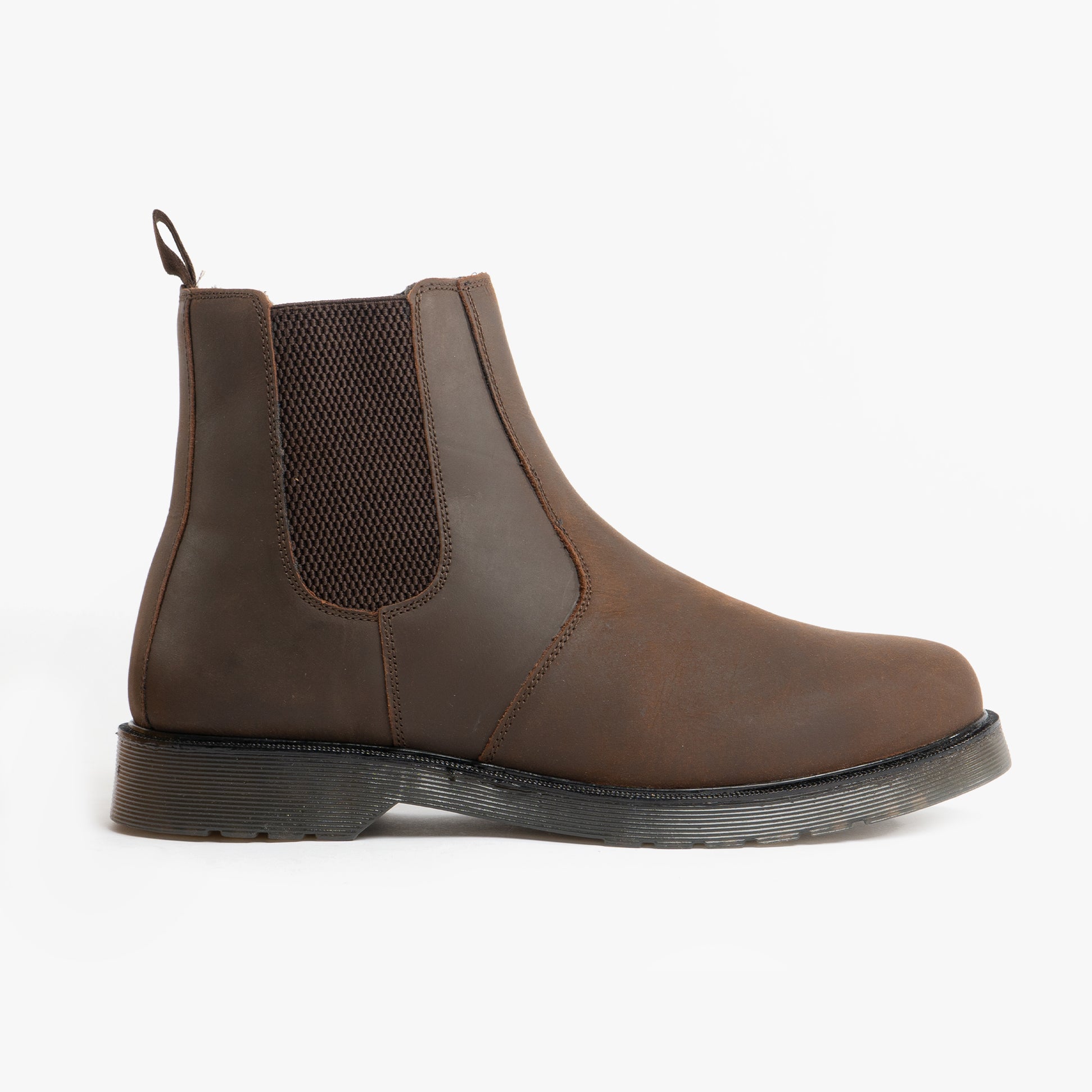 STB ELLIS Unisex Leather Air Cushioned Dealer Boots Waxy Brown