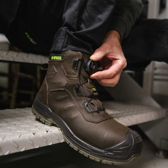 Apache CHURCHILL Unisex Waterproof Composite Toe Safety Boots Brown