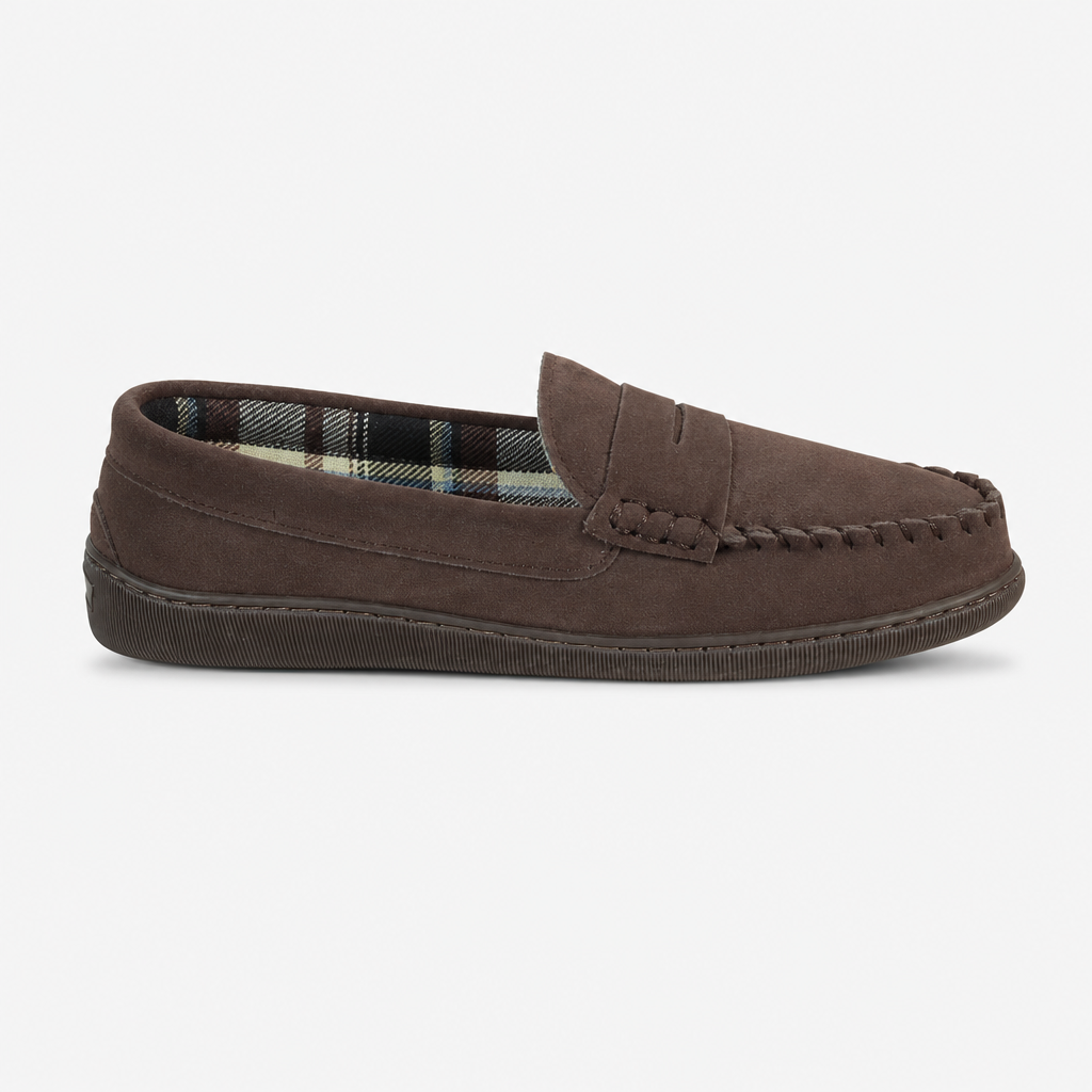 Jo & Joe BEAMSLEY Mens Moccasin Slippers Brown