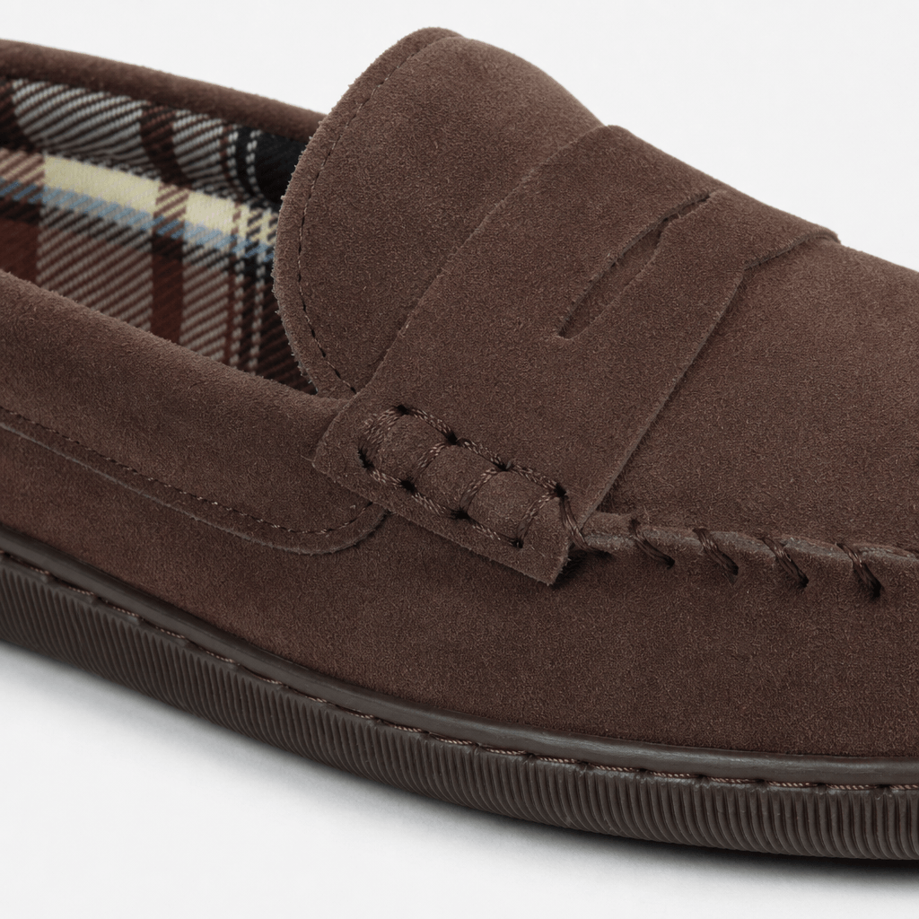 Jo & Joe BEAMSLEY Mens Moccasin Slippers Brown