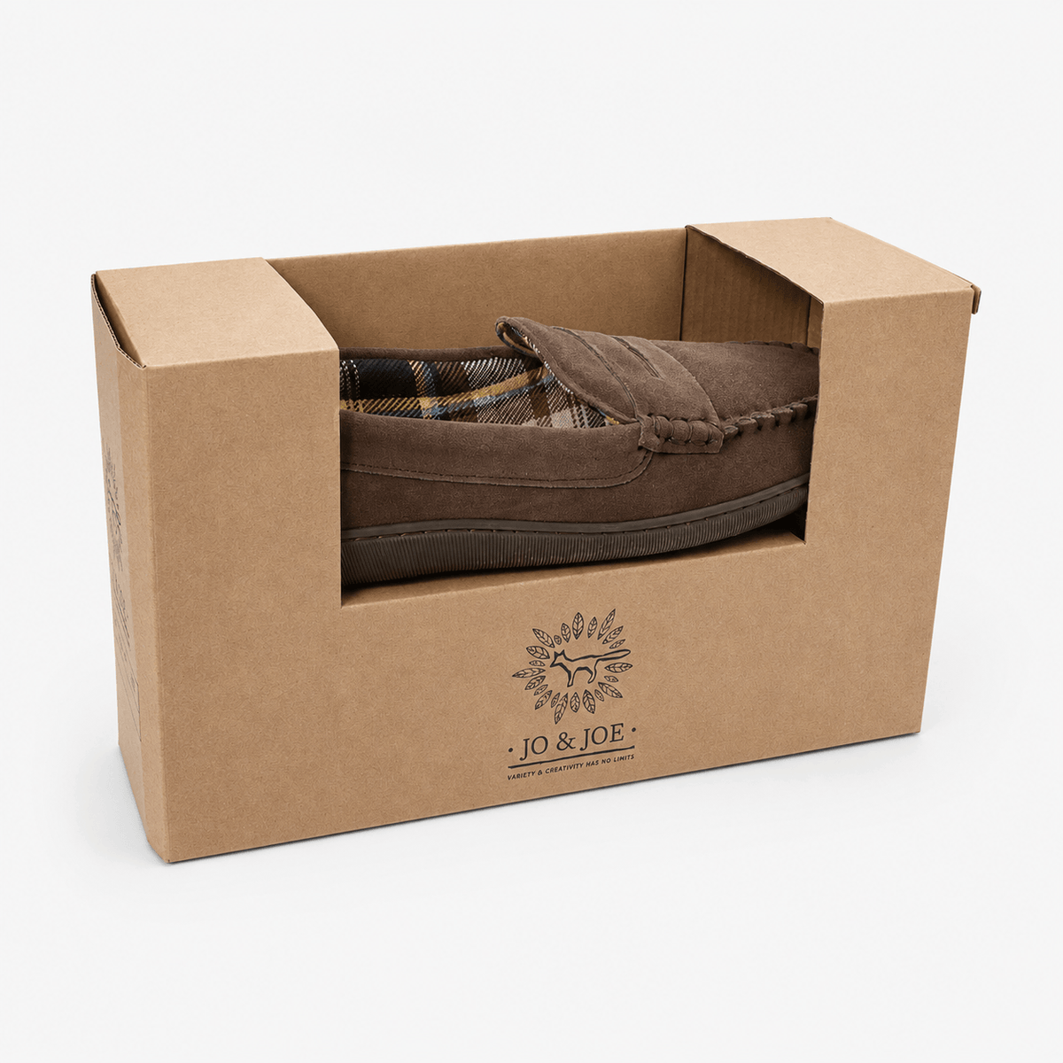 Jo & Joe BEAMSLEY Mens Moccasin Slippers Brown