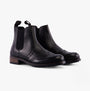 Band Wagon ELGIN Mens Chelsea Boots Black side view showing leather upper and block heel.