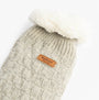 Barbour CABLE KNIT LOUNGE Socks Womens Light Grey Marl detail view with label and fleece trim