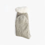 Barbour CABLE KNIT LOUNGE Socks Womens Light Grey Marl side view showcasing cable knit design and fluffy top