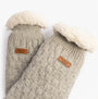 Barbour CABLE KNIT LOUNGE Socks Womens Light Grey Marl side view showcasing soft lining and textured knit.