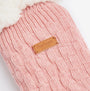 Barbour CABLE KNIT LOUNGE Socks Womens Socks Dusty Pink close-up view showcasing knit detail and logo.