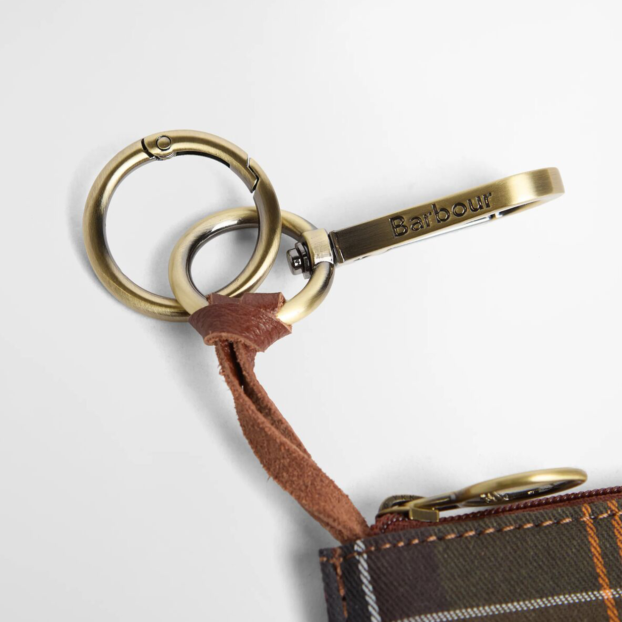 Barbour LEATHER COIN PURSE BAG CHARM Womens Wallet/Purse Classic Tartan