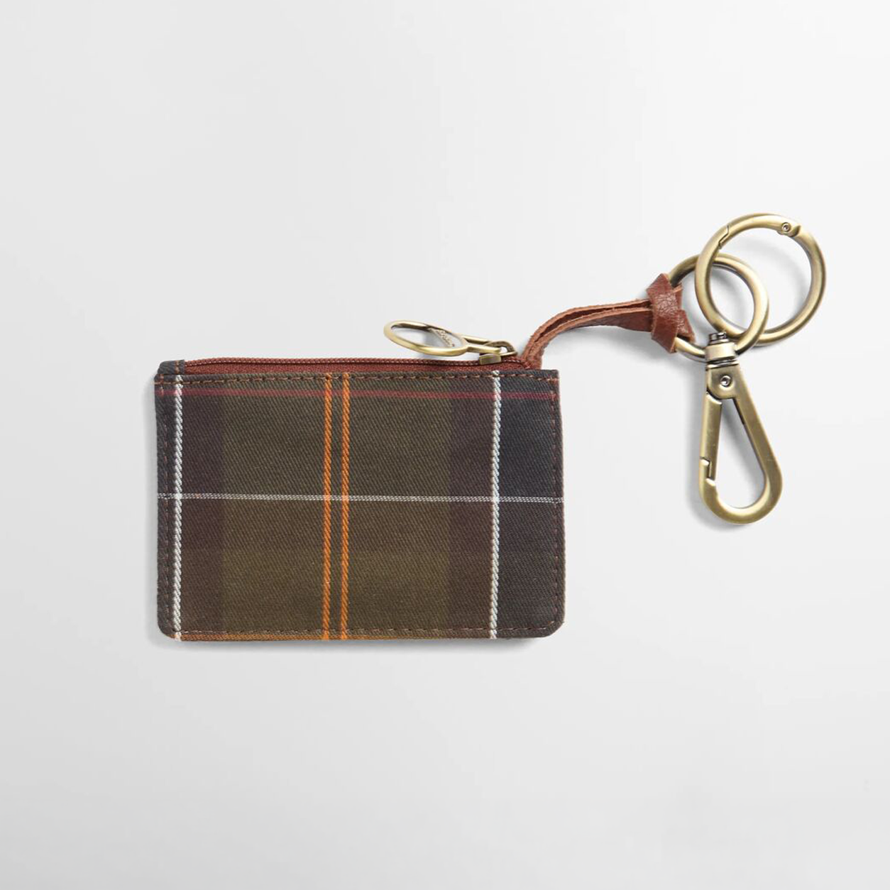 Barbour LEATHER COIN PURSE BAG CHARM Womens Wallet/Purse Classic Tartan