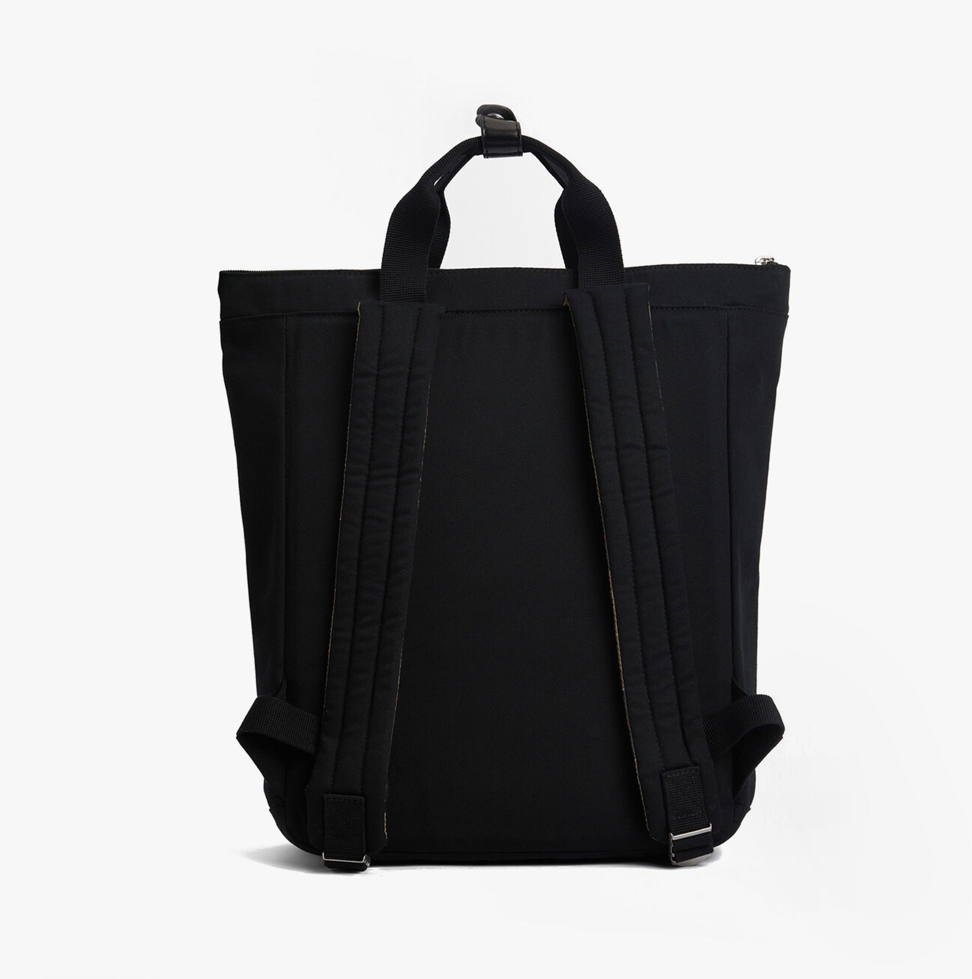 Barbour OLIVIA Womens Backpack Black back view showcasing adjustable straps and padded base