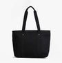 Barbour OLIVIA Womens Tote Bag Black front view showcasing its sleek design and sturdy handles.