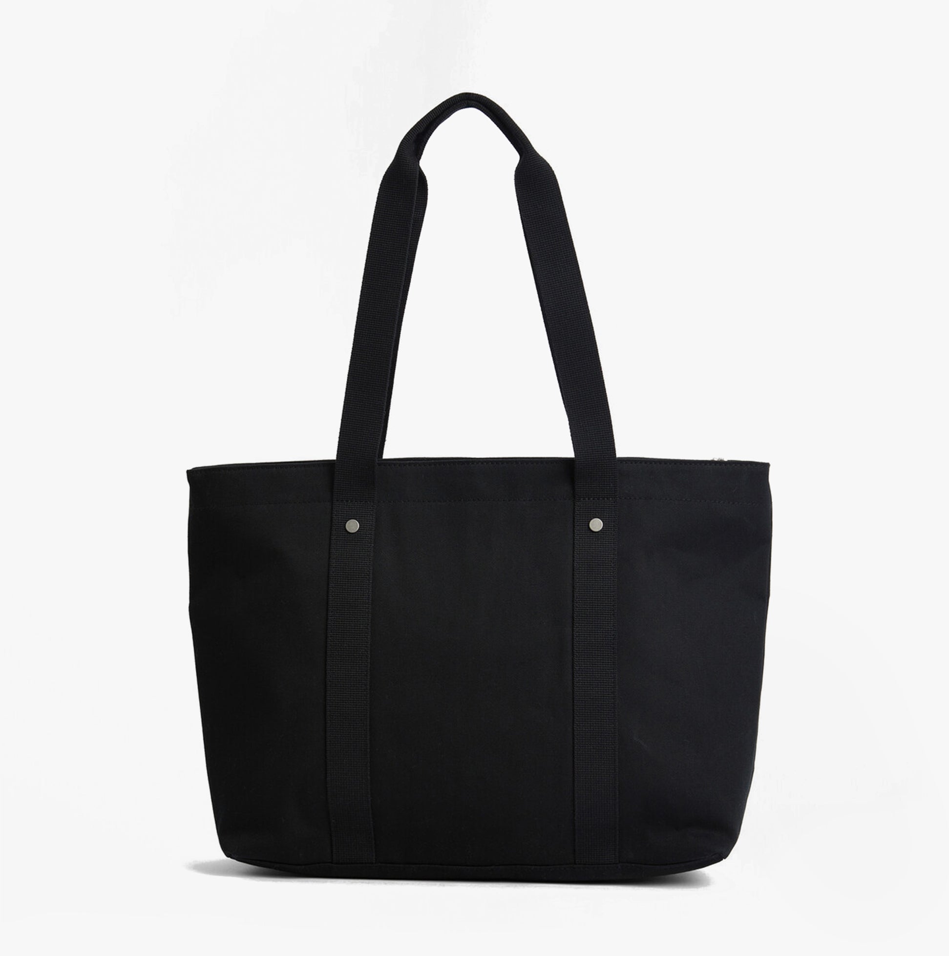 Barbour OLIVIA Womens Tote Bag Black front view showcasing its sleek design and sturdy handles.
