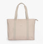 Barbour OLIVIA Womens Tote Bag Light Sand front view with handles and zip closure, lightweight design.
