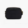 Barbour MONACO QUILT Womens Crossbody Bag Black back view with zip closure and adjustable strap.