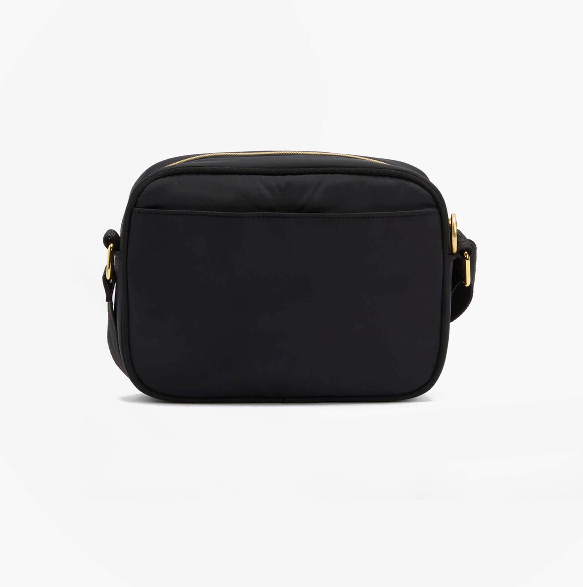 Barbour MONACO QUILT Womens Crossbody Bag Black back view with zip closure and adjustable strap.