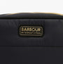 Barbour MONACO QUILT Womens Crossbody Bag Black detail view of logo on bag