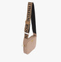 Barbour QUILTED SLOANE Womens Crossbody Bag Camel side view with adjustable strap and Barbour logo.