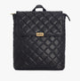 Barbour QUILTED HOXTON Womens Backpack Black front view with quilted design and gold-tone logo detailing