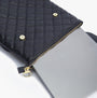 Barbour QUILTED HOXTON Womens Backpack Black detail view showing quilted design and gold-tone closures.