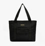 Barbour B.INTL QUALIFY Womens Tote Bag Black front view with zipped closure and outer pocket.