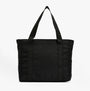 Barbour B.INTL QUALIFY Womens Tote Bag Black front view with webbing handles and zipped closure.