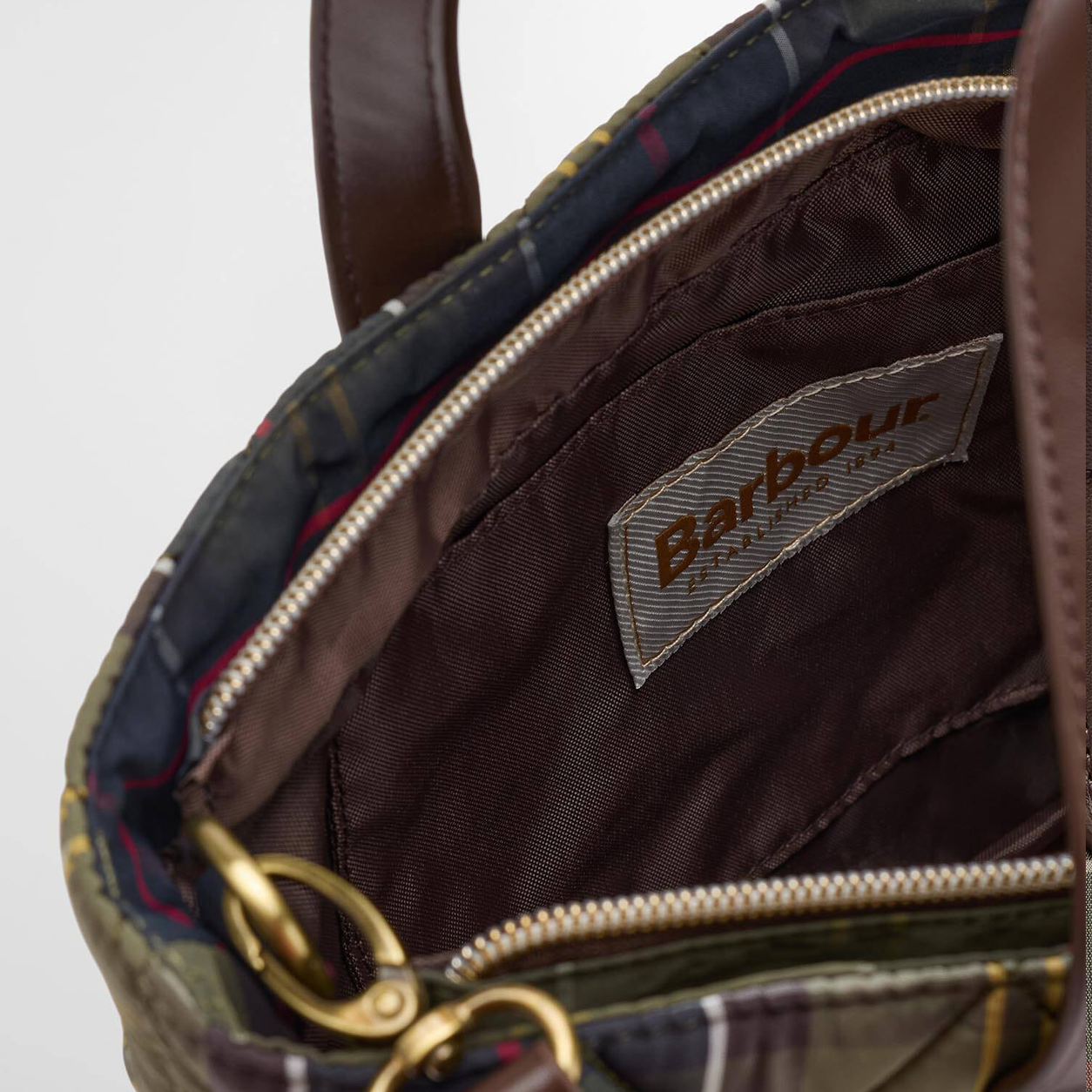 Barbour MINI QUILTED TOTE Womens Tote Bag Classic Tartan