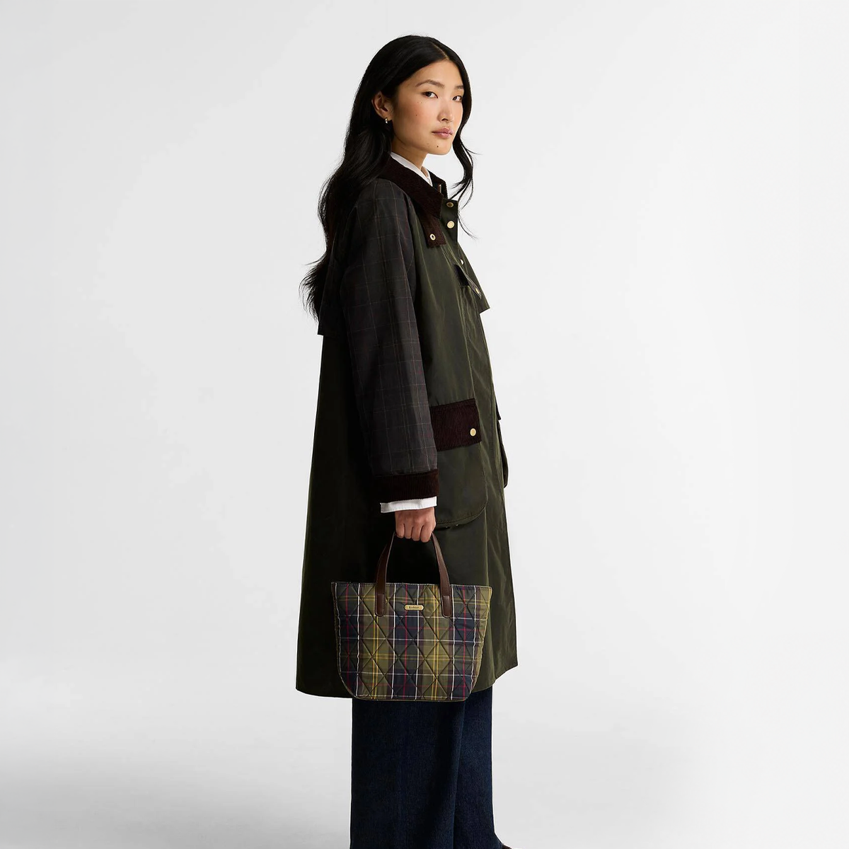 Barbour MINI QUILTED TOTE Womens Tote Bag Classic Tartan