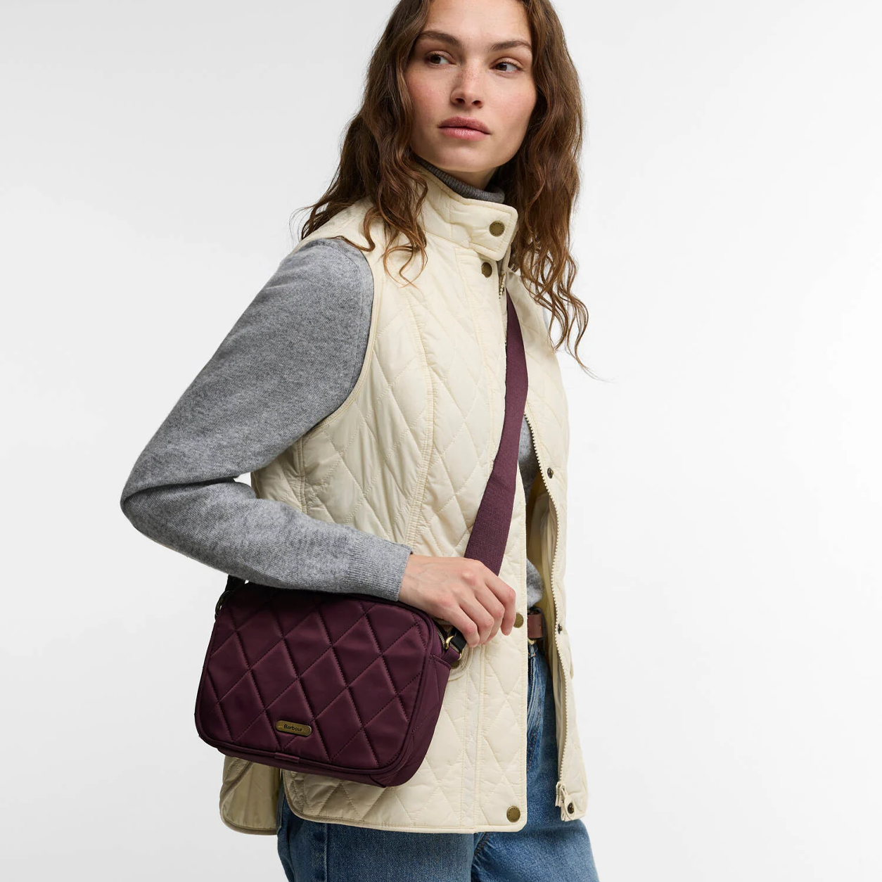 Barbour QUILTED CROSSBODY Womens Crossbody Bag Fig
