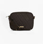 Barbour QUILTED Crossbody Bag Womens Olive front view with zip closure and adjustable strap.