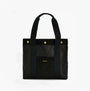 Barbour HEALY Tote Bag Womens Tote Bag Black/Ancient front view showcasing quilted design and embroidered logo.