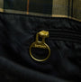 Barbour HEALY Tote Bag Womens Tote Bag Black/Ancient detail view of zipper pull with embossed logo.