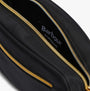 Barbour B.INTL MICRO QUALIFY Womens Crossbody Bag Black detail view showing interior zippers and branded label.