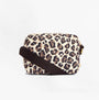 Barbour B.INTL BOULEVARD Womens Crossbody Bag Pearl Jaguar side view with leopard print design and adjustable strap.