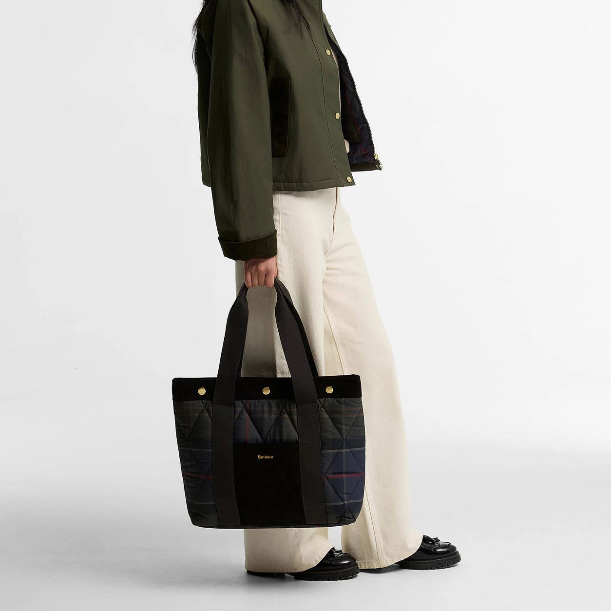 Barbour HEALY TARTAN TOTE Womens Tote Bag Shadow Classic Tartan
