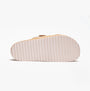 Barbour PAMELA Womens Quilted Sandals Gold Metallic bottom view showing textured synthetic sole.