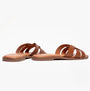 Barbour MIRANDA Womens Sandals Cognac side view showcasing the stylish leather upper and flat sole.
