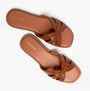 Barbour MIRANDA Womens Sandals Cognac top view showcasing leather upper and slip-on design.