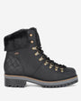 Barbour HOLLY Womens Hiker Boots Black side view showcasing the leather upper and lace-up closure.