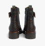 Barbour HEIDI Womens Boots Brown rear view showcasing leather upper and block heel design.