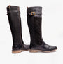 Barbour ANGE Womens Boots Black side view highlighting tall design and leather details