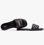 Barbour KINGHORN Womens Sandals Black side view showcasing leather and lightweight design.