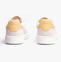 Barbour CELESTE Womens Casual Trainers White/Lemonade rear view showcasing suede and leather materials.