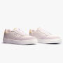 Barbour CELESTE Womens Casual Trainers White/Lemonade side view showcasing leather and suede details