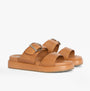 Barbour ADELE Womens Sandals Tan, side view showcasing comfort and lightweight design with a platform heel.