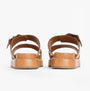 Barbour ADELE Womens Sandals Tan back view showcasing leather straps and platform sole.